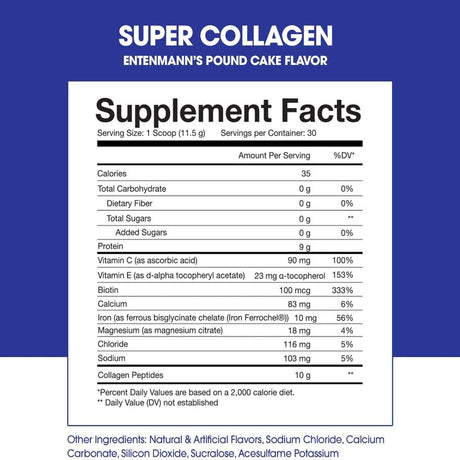 Obvi Entenmann'S Collagen Peptides, Protein Powder, Hydrolyzed Grass-Fed Bovine Collagen Peptides, Supports Gut Health, Healthy Hair, Skin, Nails (Pound Cake, 30 Servings)