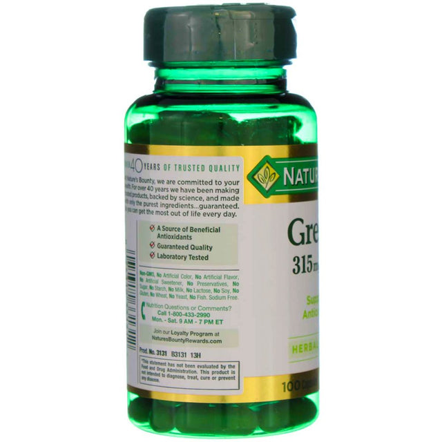 Nature'S Bounty Green Tea Extract Capsules, 315 Mg, 100 Ct