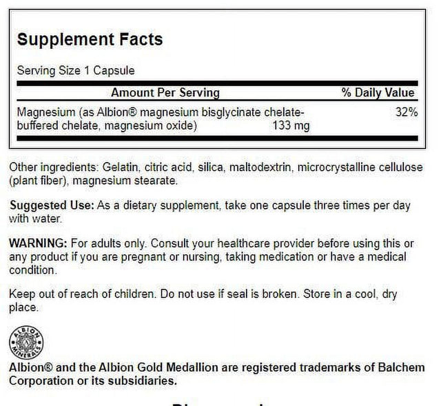 Swanson Albion Magnesium Glycinate 133 Mg 90 Caps 2 Pack