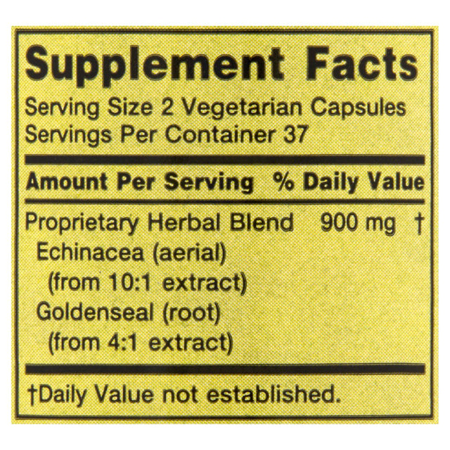 Spring Valley Echinacea Goldenseal Blend Dietary Supplement, 900 Mg, 75 Vegetarian Capsules