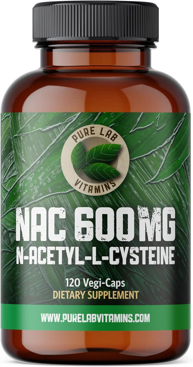 Pure Lab Vitamins NAC (N-Acetyl-Cysteine) 600 Mg - 120 Caps Made in Canada