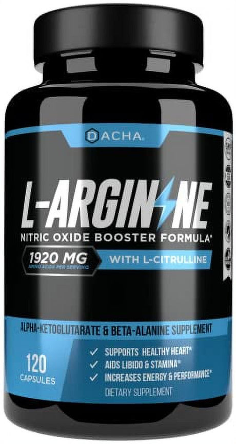 Premium L Arginine Pills 1920 MG - 120 VCAPS AAKG Nitric Oxide Precursor, L-Citrulline HCL, Beta Alanine, Essential Amino Acids for Energy, Muscle Growth, Heart Health, Vascularity & Stamina