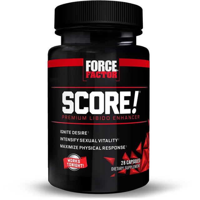 SCORE! Nitric Oxide Libido Enhancer for Men with Horny Goat Weed and L-Citrulline to Ignite Libido, Maximize Response, Increase Endurance, and Boost Male Vitality, Force Factor, 28 Capsules