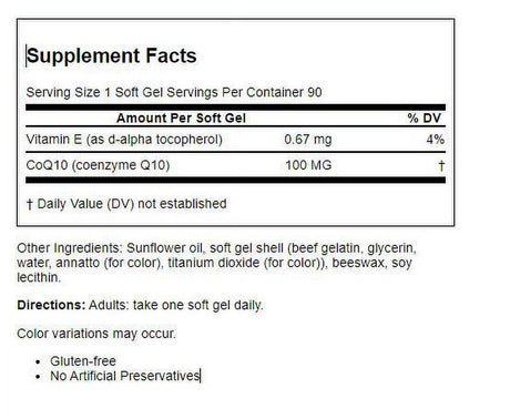 Carlson Laboratories Coq10 100Mg 90 Softgel