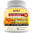 Just Potent Ultra-High Absorption Turmeric Curcumin with Bioperine | 3-Month Supply | Joint Health, Bone and Antioxidant | 90 Capsules