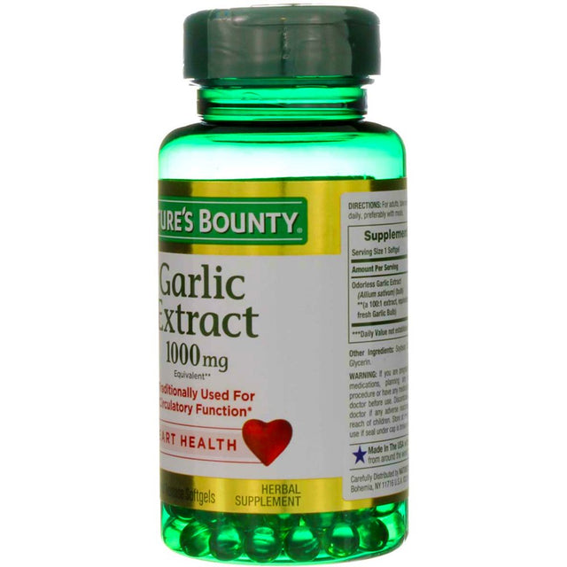 Nature'S Bounty Garlic Extract 1000 Mg Softgels 100 Ea (Pack of 2)