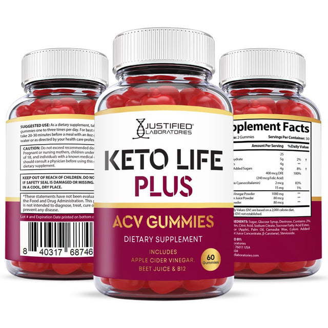 (2 Pack) Keto Life plus ACV Gummies 1000MG Dietary Supplement 120 Gummys