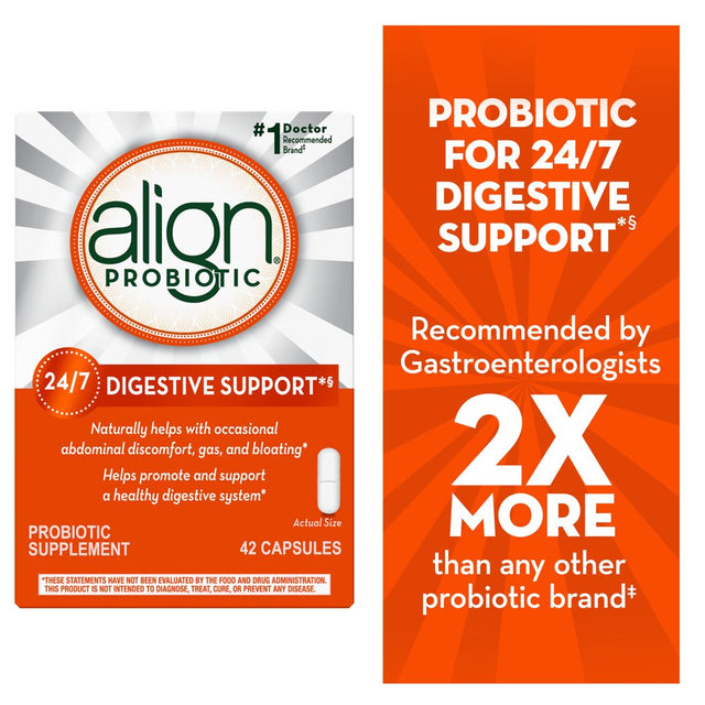 Align Probiotic Capsules, Men and Women'S Daily Probiotic Supplement for Digestive Health, 42 Ct