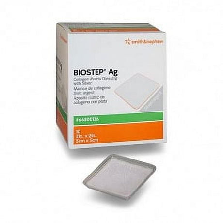 Smith & Nephew 66800126 BIOSTEP Ag Collagen Matrix Dressing, 2X2 (Pack of 10)