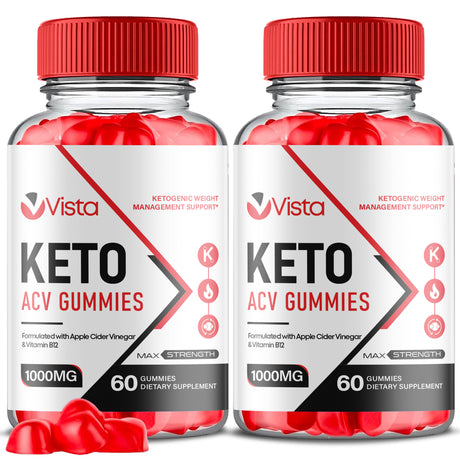 (2 Pack) Vista Keto ACV Gummies - Apple Cider Vinegar Supplement for Weight Loss - Energy & Focus Boosting Dietary Supplements for Weight Management & Metabolism - Fat Burn - 120 Gummies