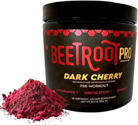 Pre-Workout Powder - 10Oz, 28 Servings, Dark Cherry Flavor - Boosts Energy, Endurance, Muscle Strength -Vegan Aminos Fast-Acting Nitric Oxide for Circulation, Heart Health, VO2 Max