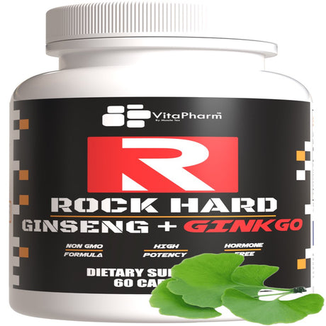 Vitapharm Nutrition Rock Hard Ginseng and Ginkgo Biloba Complex. 60 Capsules