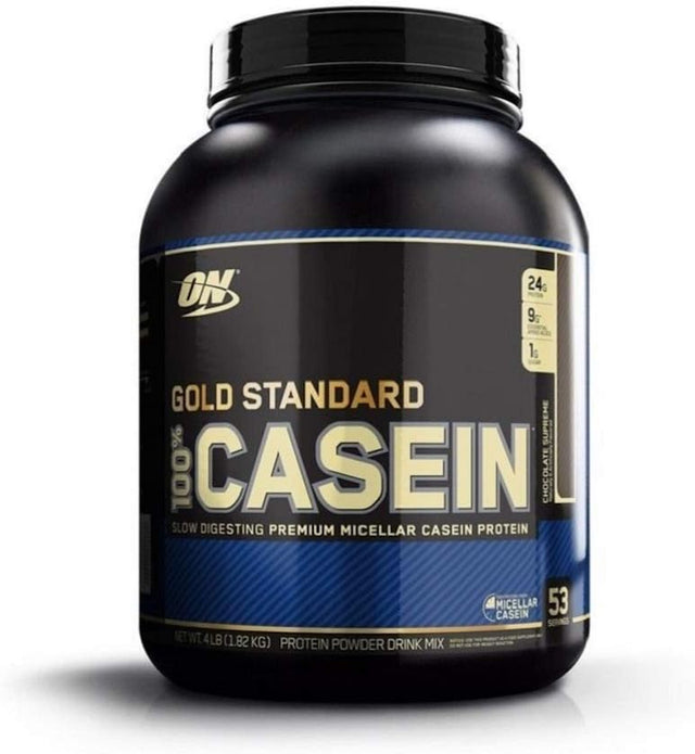 Optimum Nutrition Gold Standard 100% Micellar Casein Protein Powder, Slow Digesting, Helps Keep You Full, Overnight Muscle Recovery, Chocolate Supreme, 4 Pound (Packaging May Vary)