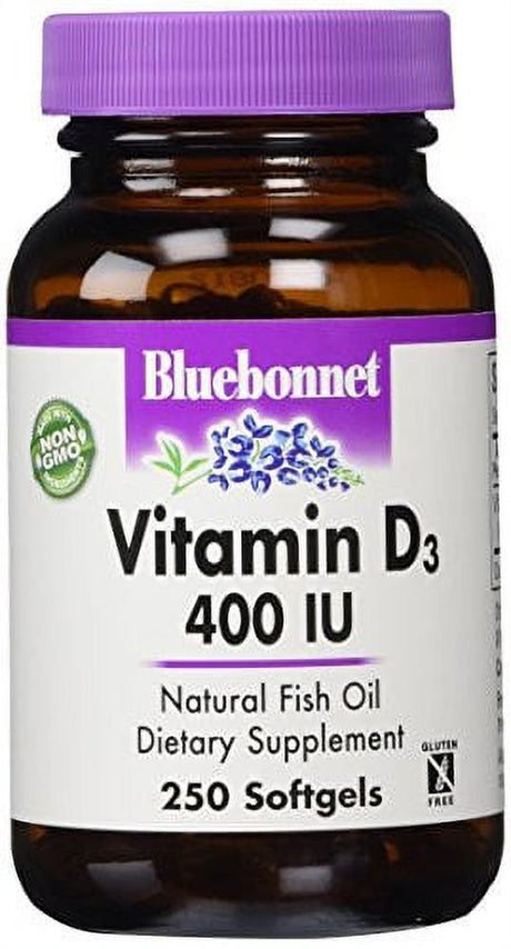 Bluebonnet Vitamin D3 400 Iu, 250 Ct