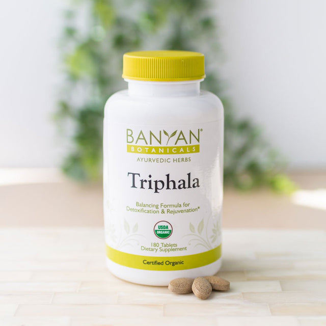 Banyan Botanicals Triphala Tablets - Organic Triphala Supplement with Amla, Haritaki & Bibhitaki – for Daily Detoxifying, Cleansing, & Rejuvenating* – 180 Tablets – Non-Gmo Sustainably Sourced Vegan