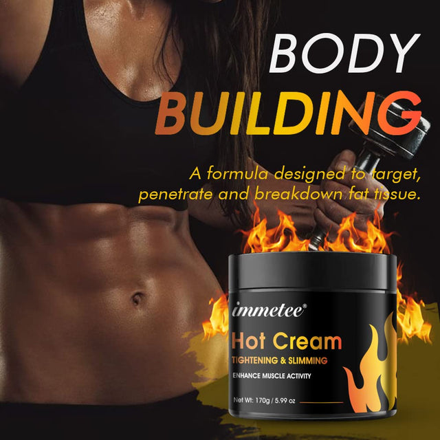 Hot Cream for Belly Fat Burner, Hot Cream Cellulite and Fat Burner, Sweat Fat Burning Gel, Workout Enhancer for Shaping Waist, Abdomen and Buttocks Slimming Cream for Men and Women-170G