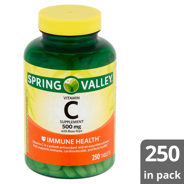 Spring Valley Vitamin C Supplement with Rose Hips, 500 Mg, 250 Count