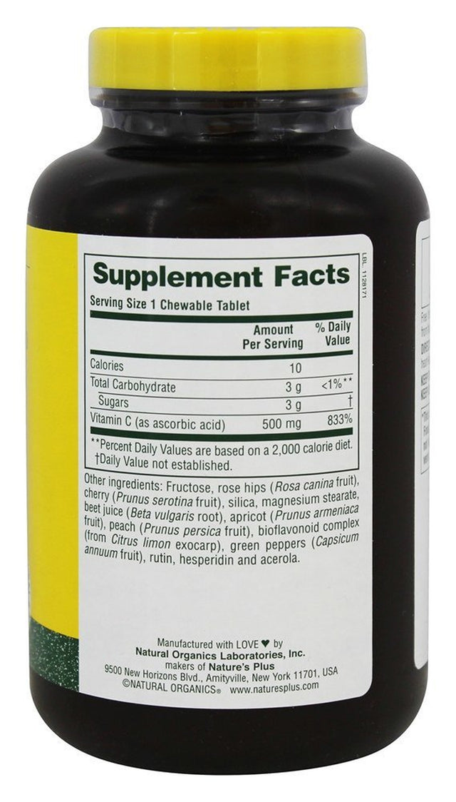 Nature'S plus - Lovites Chewable Vitamin C Natural Fruit Flavor 500 Mg. - 90 Chewable Tablets