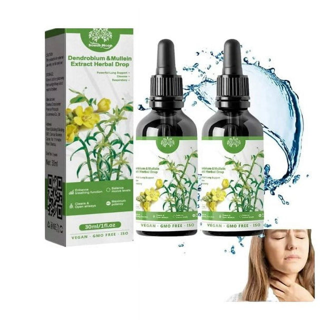 Clearbreath Dendrobium & Mullein Extract - Powerful Lung Support, Clear Breath Dendrobium & Mullein Extract Herbal Drops, Herbal Body Care Essence, Herbal Lung Health Essence