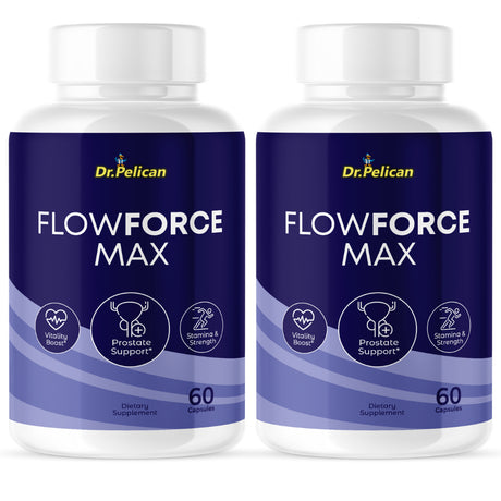 Flowforce Max- Prostate Support- 2 Bottles- 120 Capsules- Dr. Pelican