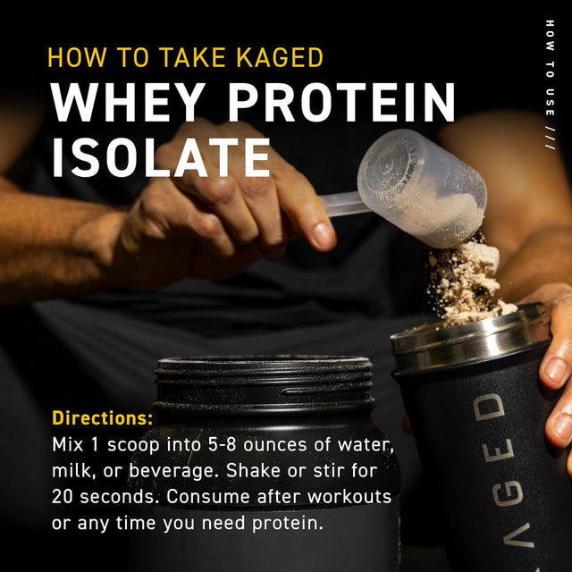 Kaged Whey Protein Isolate Powder | Chocolate | 100% Pure Low Lactose Whey | Post Workout Recovery Drink | Support Muscle-Building | 25G per Serving | Amazing Taste and Easy Mix for Shake | 25 Serving