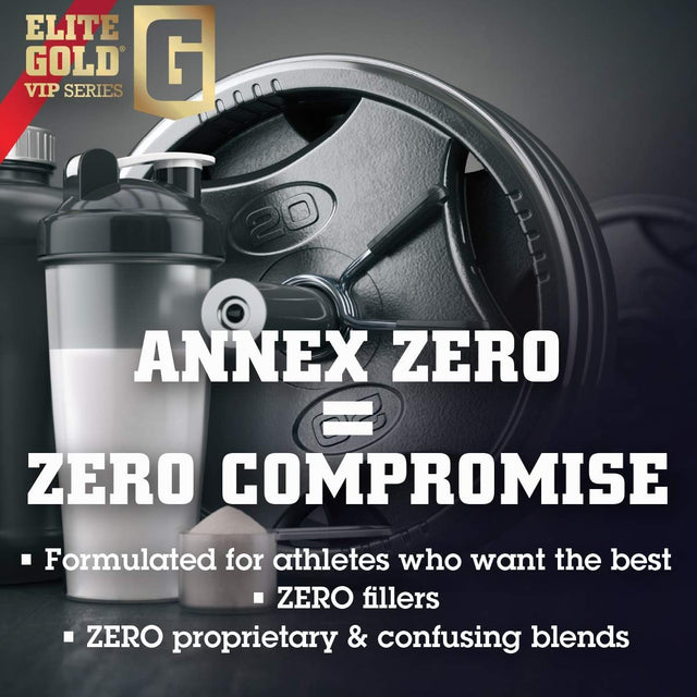 Elite Gold VIP Series Annex Zero, Whey Protein, Protein Powder, Bcaas Amino Acids, Chocolate, Peanut Butter, 2Lb Tub