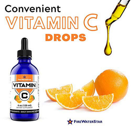 Liquid Vitamin C Drops - VIT C - 99% Pure Ascorbic Acid - for Adults and Kids - Organic, Non-Gmo, Vegan - Bioactive Vitamin C Liquid Supplement - Skin Health, Immune Support, Antioxidants - 4Oz