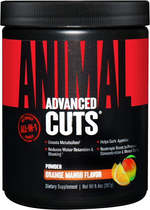 Animal Cuts Powder – Weight Management Supplement – Fat Burner, Metabolic Enhancer with Nootropics, Carnitine, Tyrosine, Diuretic – Orange Mango Flavor, 8.3 Oz, 42 Count