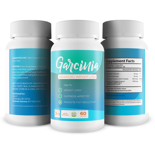 Garcinia Advanced Weight Loss - Help to Suppress Appetite - Help to Lose Weight - Promote Fat Reduction - Powerful Potent and Pure Garcinia Cambogia - 30 Servings