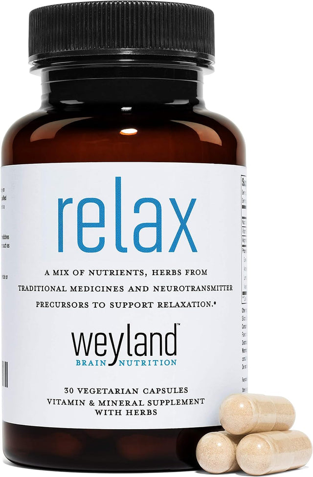 Relax - Natural Sleep Aid - GABA, L-Theanine, Valerian Root, 5-HTP, Lemon Balm - Calm Support, Stress Relief, Sleep Supplement -30 Vegetarian Capsules