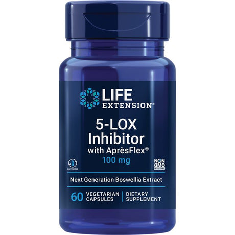 Life Extension 5-Lox Inhibitor with Aprèsflex, 100 Mg - Promotes Joint, Cell & Arterial Health - Gluten-Free, Non-Gmo - 60 Vegetarian Capsules