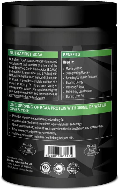 BCAA Protein with Whey Protein Isolate in Chocolate Flavor for Pre/Post/Intra Advance Workout Supplement 100% Pure Vegan, Muscle Recovery & Endurance BCAA – 500Gm, Pack of 1