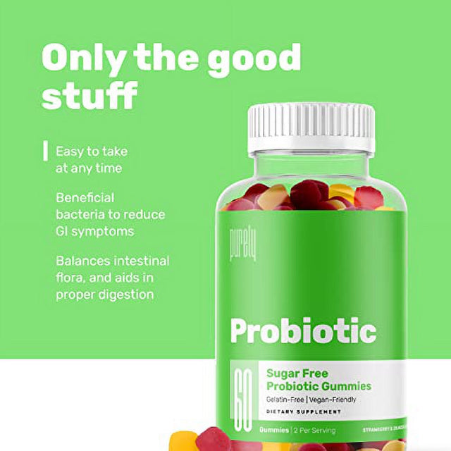 Probiotic Gummies Ultra Strength – Daily Probiotics for Women & Men - Sugar-Free – Strawberry & Orange Flavor – Gelatin-Free – Vegan Friendly - 60 Gummies