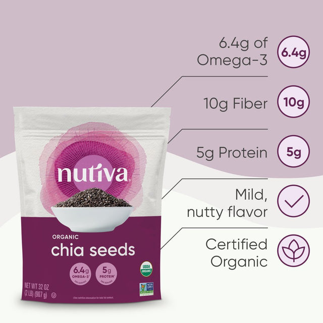 Nutiva Organic Chia Seed, Black, 32 Oz (907 G)