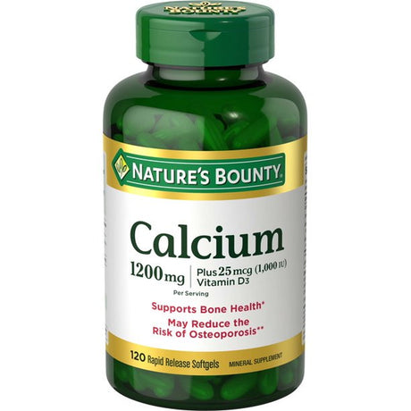 Nature'S Bounty Calcium + Vitamin D3 Softgels, 1200 Mg, 120 Ct