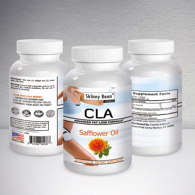 CLA Diet Pills CLA for Women - BMI Lowering Safflower Oil by Skinny Bean