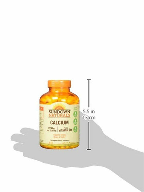 Sundown Naturals Calcium 1200 Mg plus Vitamin D3 Softgels - 170 Ct, Pack of 6