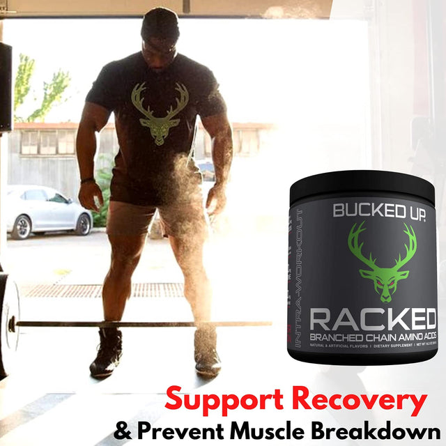 Bucked Up- BCAA RACKED™ Branch Chained Amino Acids | L-Carnitine, Acetyl L-Carnitine, GBB | Post Workout Recovery, Protein Synthesis, Lean Muscle Bcaas That You Can Feel! 30 Servings (Watermelon)