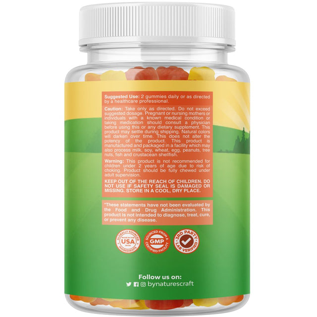 Plant Based Kids Multivitamin Gummies - Multivitamin for Kids Immunity Support Gummies with Vitamins a C D3 E B and Zinc Gelatin and Gluten Free Non-Gmo Kids Vitamins Gummy Multivitamin Formula 180Ct