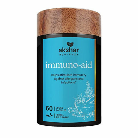 AKSHAR AYURVEDA Immune Support Supplement Immuno Aid Capsules W/ 54 Essential Herbs, 60 Capsules