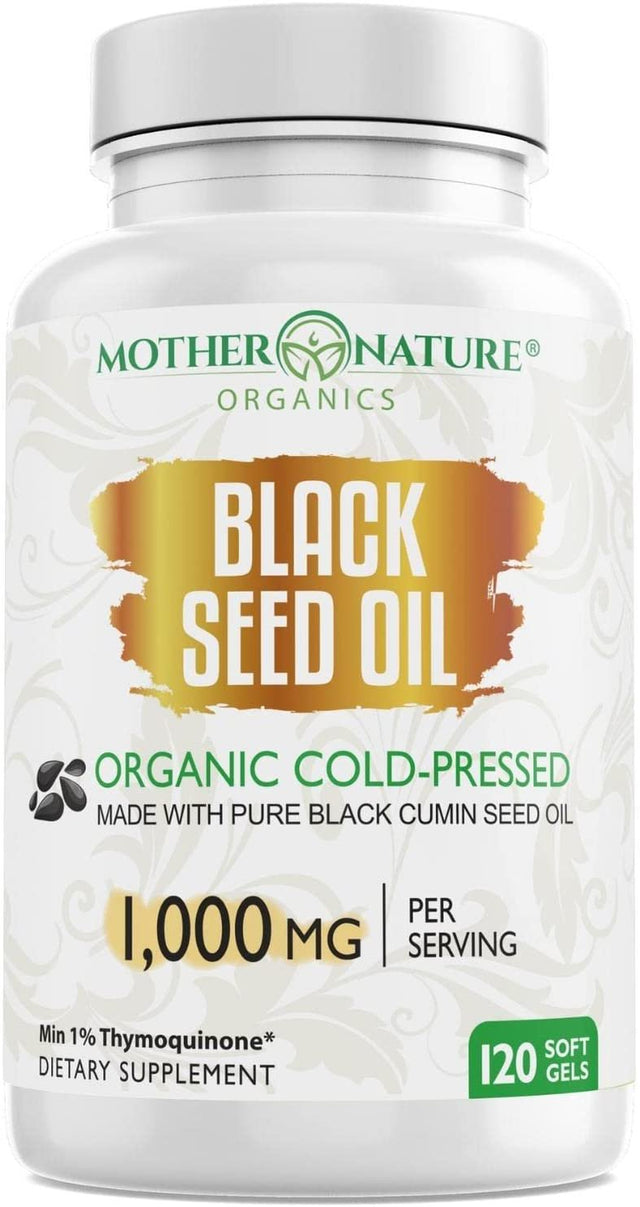 Black Seed Oil Capsules - 120 Count (Organic, Non-Gmo Liquid) Premium Cold Pressed Black Cumin Seed Oil - 500Mg Each, 1000Mg per Serving W/Omega 3,6, 9