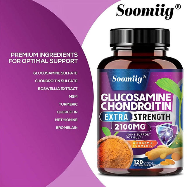 Glucosamine Chondroitin MSM Turmeric Boswellia - Joint Support Supplement for Joint Health & Joint Function Support - Glucosamine Sulfate Mobility Formula - Gluten Free & Non-Gmo