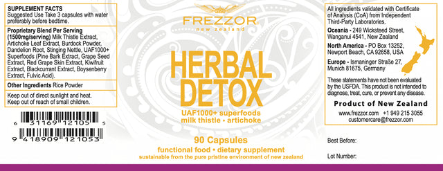 FREZZOR Milk Thistle Herbal Detox Capsule for Liver & Kidney Health, 360 Count, 4 Bottles