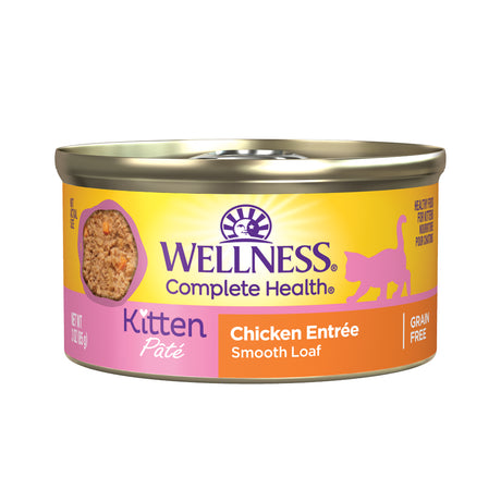 Wellness Complete Health Kitten Canned Wet Cat Food, Chicken Pate, 3 Ounces (Pack of 24)