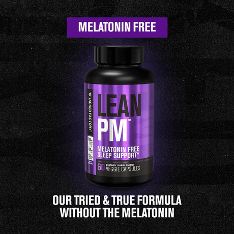 Jacked Factory Lean PM Melatonin Free Fat Burner & Sleep Aid - Sleep Support, Weight Loss Supplement & Appetite Suppressant for Men and Women - 60 Caffeine Free Veggie Weight Loss Diet Pills