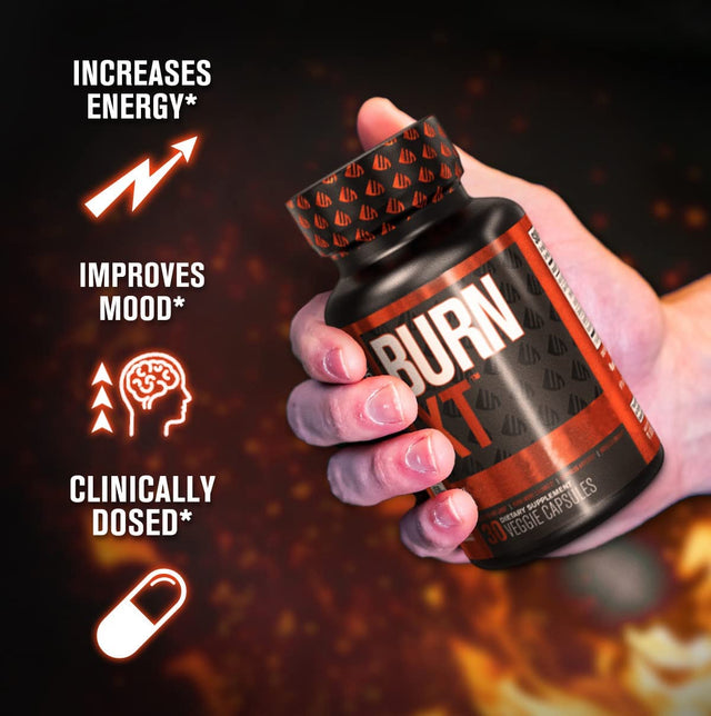 Jacked Factory Burn-Xt for Men & Women - Improve Focus & Increase Energy - Premium Acetyl L-Carnitine, Green Tea Extract, Capsimax Cayenne Pepper, & More - 30 Natural Veggie Pills