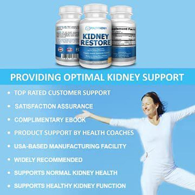 Healthy Kidney Kidney Restore: Kidney Detox Supplement plus Vitamins, for Normal Nutrition, Function & Health, 3 Pack