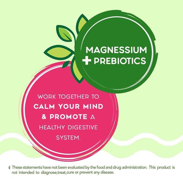 Calm Magnesium Powder plus Prebiotics, Anti-Stress Drink Supplement, High Absorption, Non-Gmo, Vegan, Gluten & Sugar-Free 16 Ounces (Unflavored)