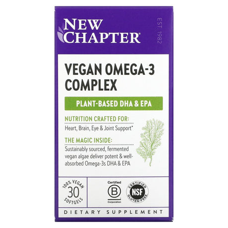 New Chapter, Vegan Omega-3 Complex, 30 Vegan Softgels