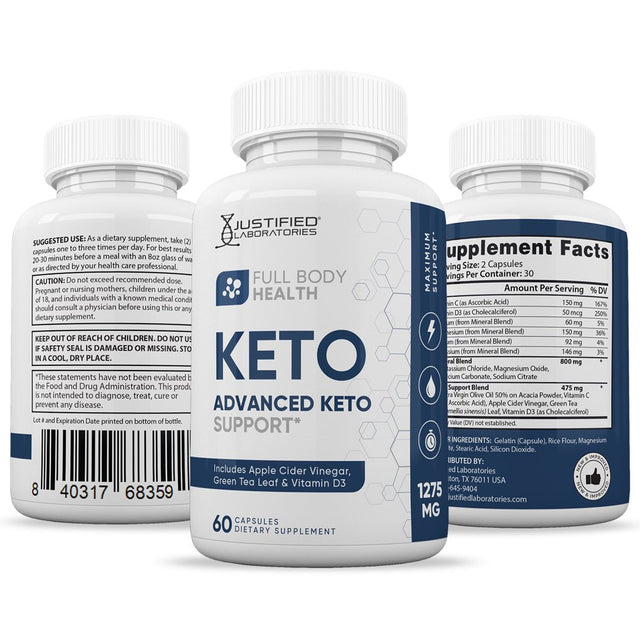 (10 Pack) Full Body Health Keto ACV Pills 1275Mg Alternative to Gummies Dietary Supplement 600 Capsules